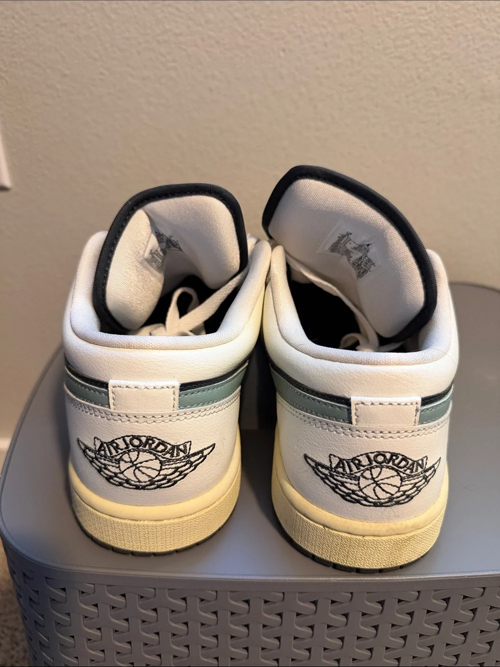 Nike Air Jordan 1 Low — White, Black & Mint Green